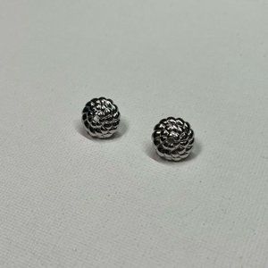 VINTAGE Silver Tone Spiralled Stud Earrings